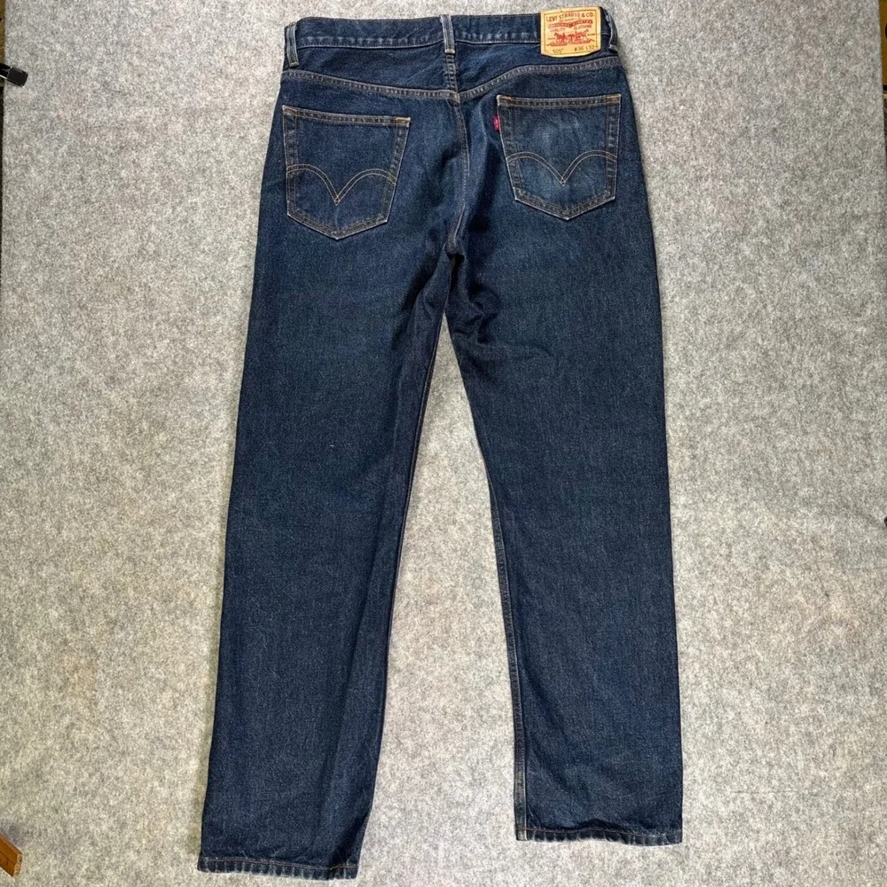 VTG Levi's 505 Regular Fit Dark Wash Denim Jeans Mens 36x32 (36x33) Workwear Y2K